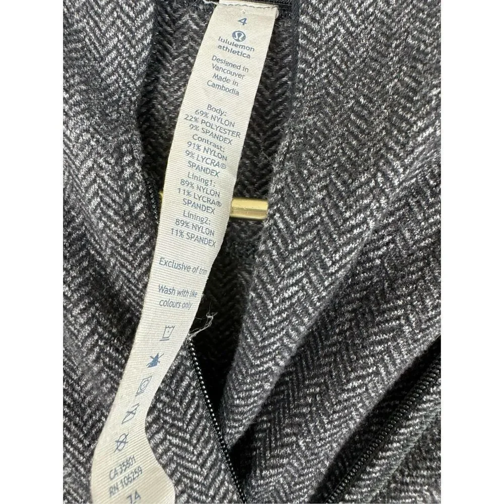 Lululemon Women's Charcoal Black Think Fast Pullover Hoodie Sweatshirt Size 4